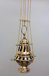 Small 'Compostela' brass thurible - 16 cm