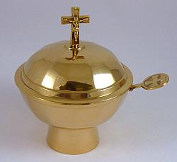 Brass incense holder with Crucifix and spoon