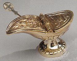 Brass incense boat with spoon