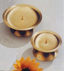 Brass spike pillar candle holder - 9 cm