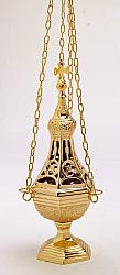 31 cm large gothic brass thurible