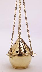 Hanging Incense burner - Hammered brass