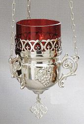 Large Nickel-plated brass Hanging Lamp Sanctuary Lamp