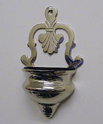 Nickel-plated brass holy water font - 13 cm