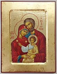 Holy Family wooden carved icon - 14 x 18 cm