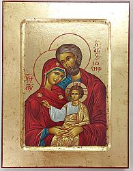 Holy Family wooden carved icon - 18 x 24 cm
