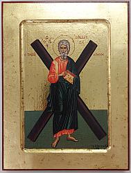 Saint Andrew wooden carved icon - 18 x 24 cm