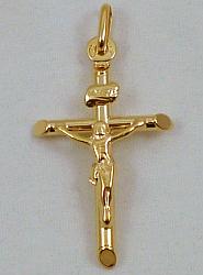 Gold Crucifix - 30mm - rounded