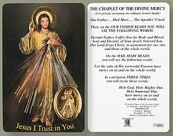 Divine Mercy Prayer Card with Gold Foil Medal