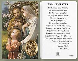 Holy Family Prayer Card with Gold Foil Medal