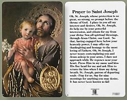 St Joseph Prayer Card with Gold Foil Medal