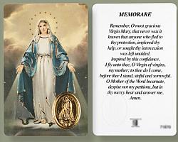 Our Lady of Grace Prayer Card with Gold Foil Medal