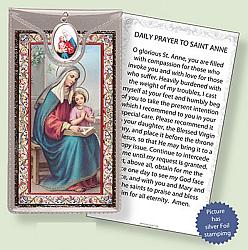 St Anne Picture Medal with Prayer Card