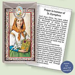 St Dymphna Picture Medal with Prayer Card