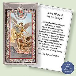 St Michael Picture Medal with Prayer Card