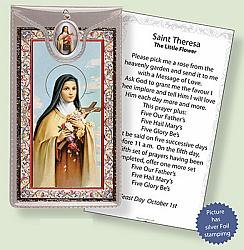 St Therese Picture Medal with Prayer Card