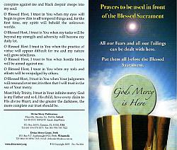 Prayer Card - Blessed Sacrament Prayer Card