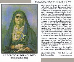Our Lady of Quito Prayer card x 10
