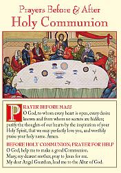 Prayers Before and After Holy Communion Folding Prayer Card