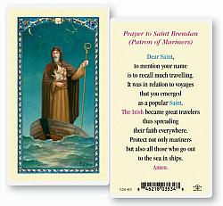 St Brendan Laminated Prayer Card