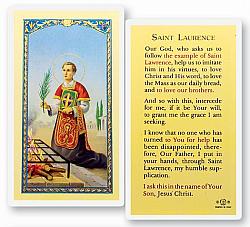 St Lawrence Laminated Prayer Card