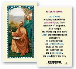 St Matthew Laminated Prayer Card
