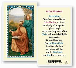 St Matthew Laminated Prayer Card