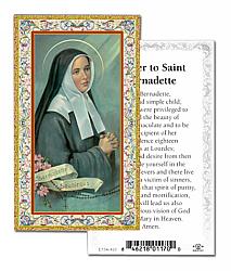 St Bernadette Prayer Card