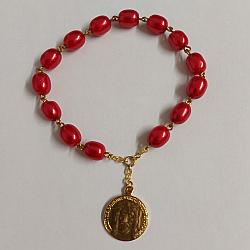 Holy Face Chaplet - red lustre beads