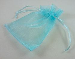 Organza bag - medium pale blue