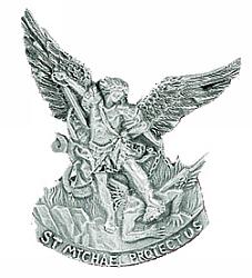 St. Michael/Guardian Angel Auto Visor Clip – 2-3/8" Pewter Clip For Protection