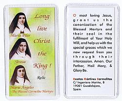 Blessed Carmelite Martyrs Relic Prayer Card