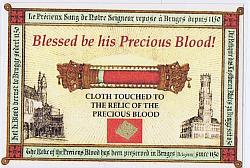 Precious Blood Relic Prayer Card