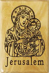 Madonna & Child olive wood fridge magnet