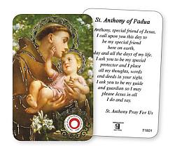St Anthony Relic Prayer Card
