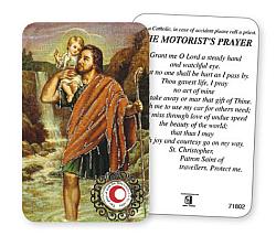 St Christopher Relic Prayer Card