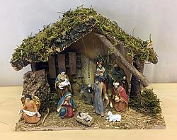 Christmas Crib: 4.5 inch nativity figures with stable