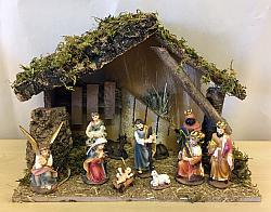 Christmas Crib: Nativity set 3.5 inch figures with stable