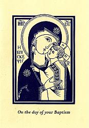 Baptism Card - Madonna and Child