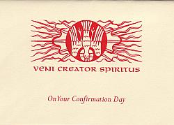 Veni Creator Spiritus Confirmation Card