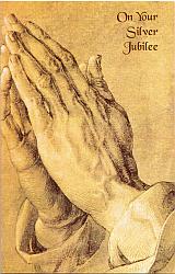 Silver Jubilee Card - Praying Hands