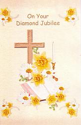 Diamond Jubilee Card - Yellow/Beige