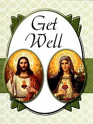 Get Well Card - Sacred Heart and Immaculate Heart