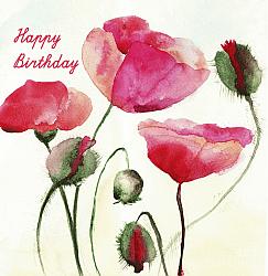 Birthday Card - Poppies