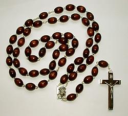 Extra large wooden chain rosary - brown