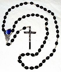Large wooden chain rosary - extra-strong - black
