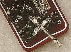 Risen Christ wood bead rosary - black