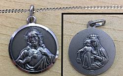 Silver Scapular Medal - with chain