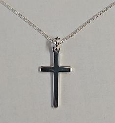 Simple silver cross with chain