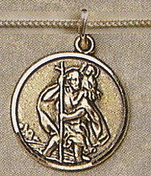 St Christopher sterling silver pendant